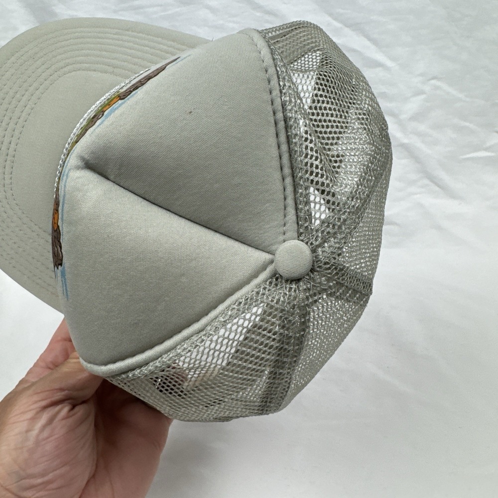 Mt Rushmore Hat Cap Snapback Adult One Size Gray Mesh Funny Vintage Nissin - Picture 7 of 11